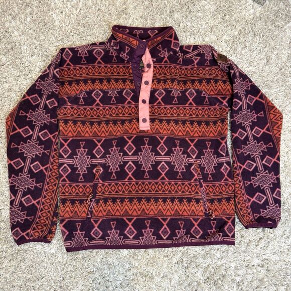 Burton Tops - Burton Anouk Fleece Half Snap Jacket Mock Neck Pullover Aztec Purple M